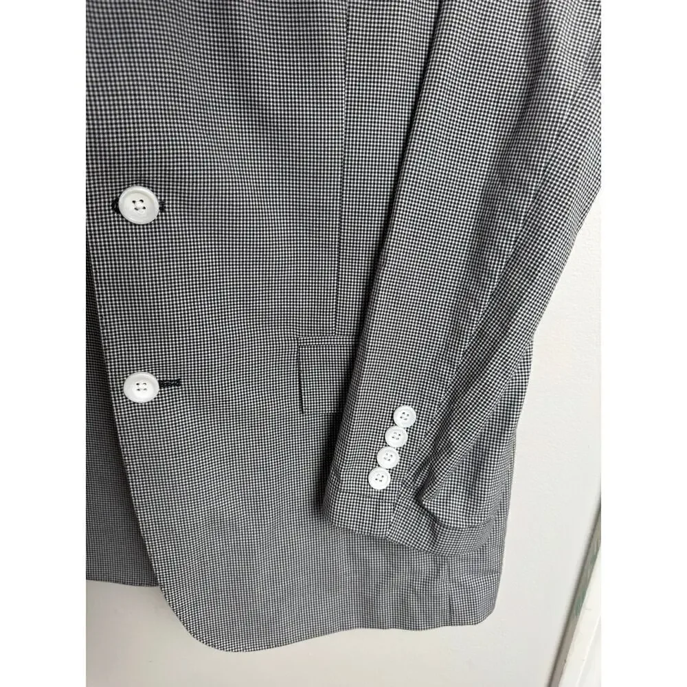 Brooks Brothers Mens Blazer Black White 38S 100% Cotton 346 Regent Sports Coat
